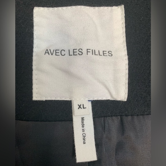New Avec Les Filles Black Double Breasted Hooded Robe Coat Size XL Anthropologie - Picture 7 of 15